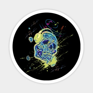 Skull - skull funny music art design Magnet